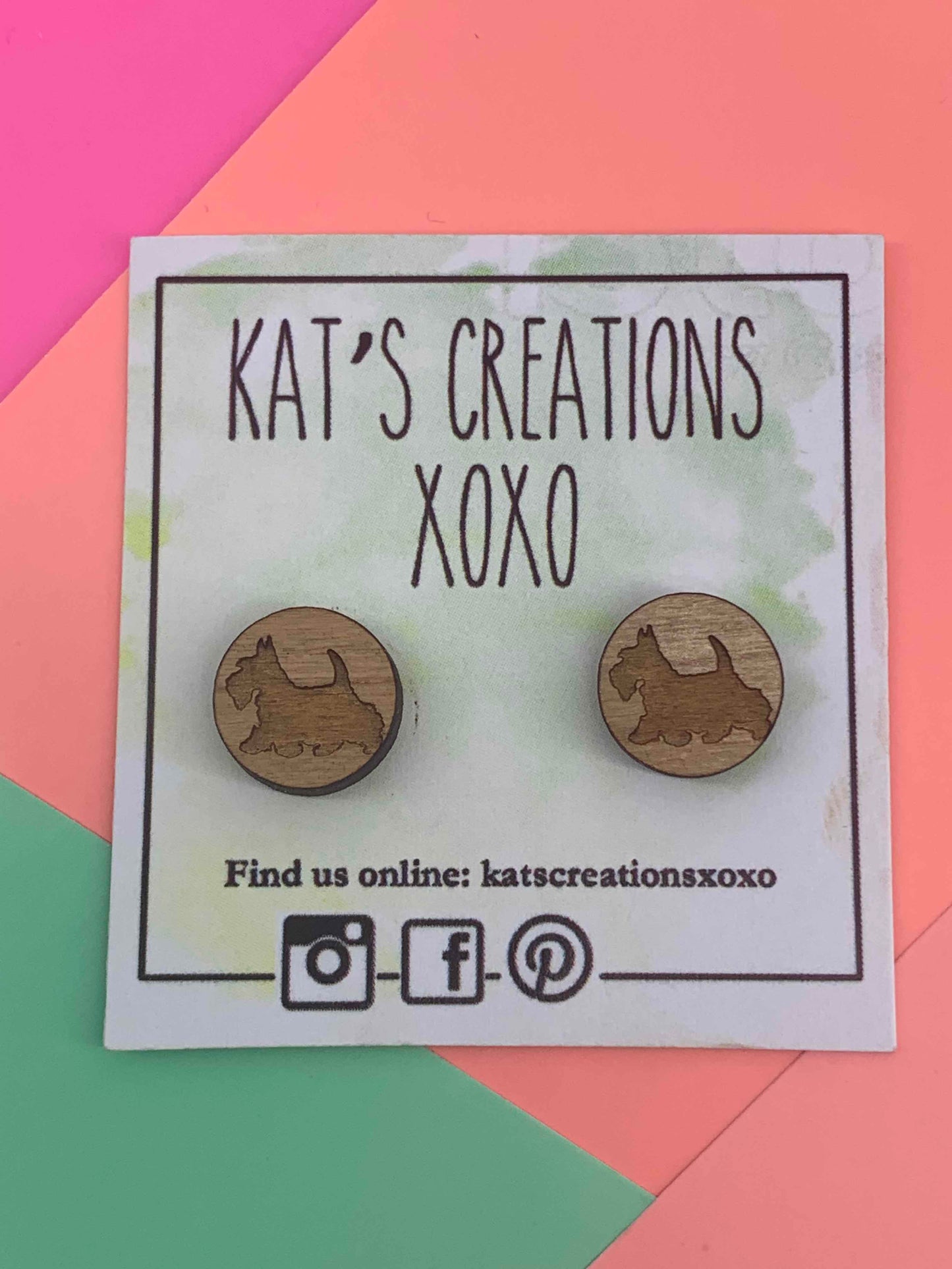 Westie/Scottish Terrier Dog Wooden Studs