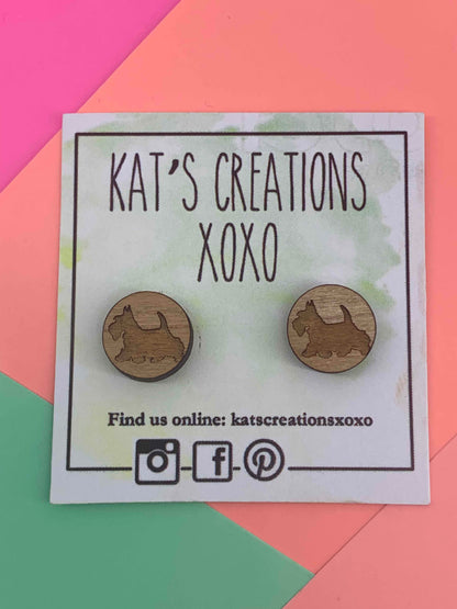 Westie/Scottish Terrier Dog Wooden Studs