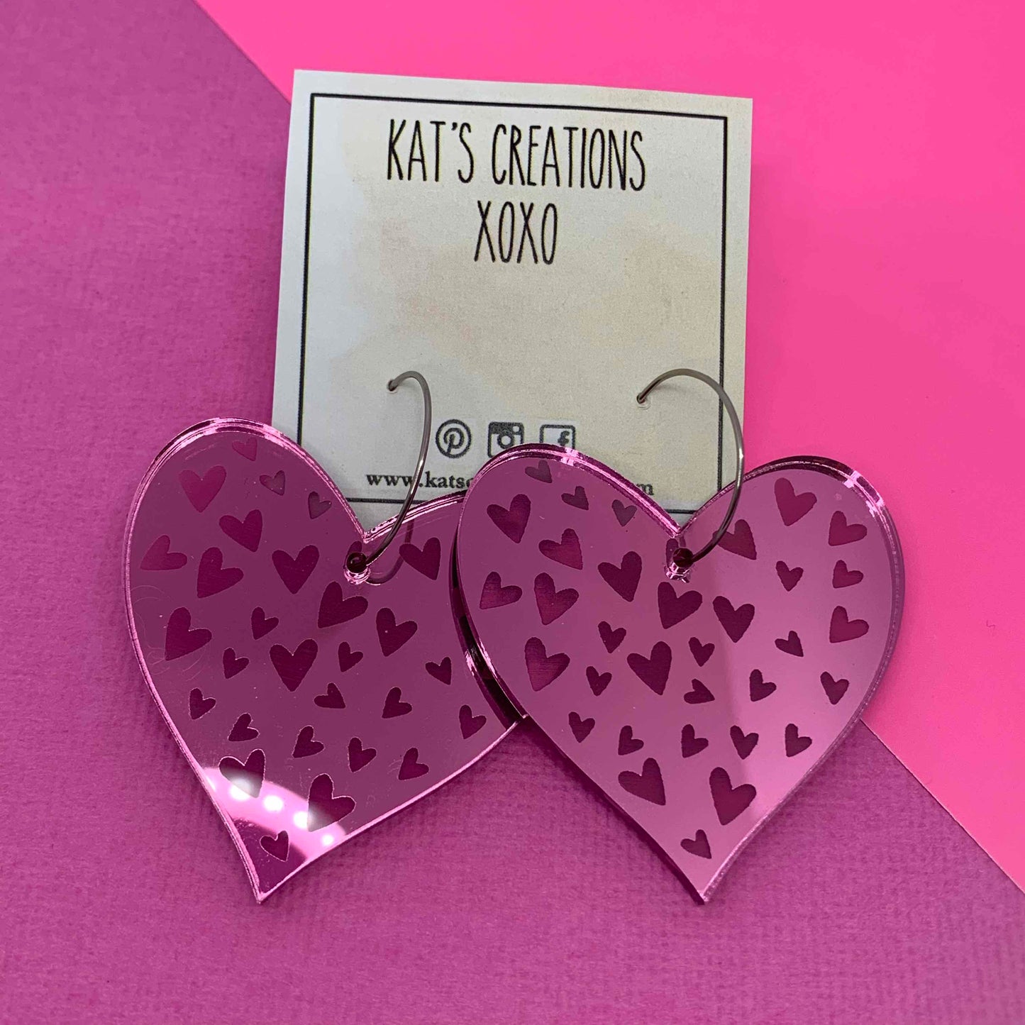 BE Mine Acrylic Hoop Heart Dangles
