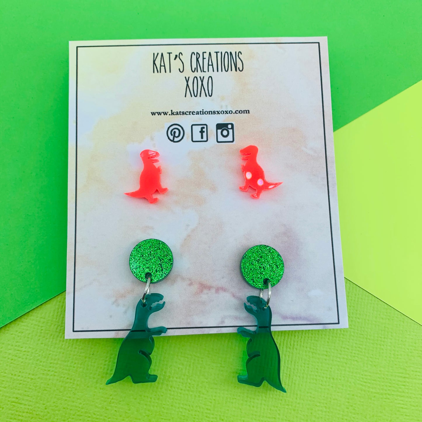 Dino Duo- Stud and dangle set