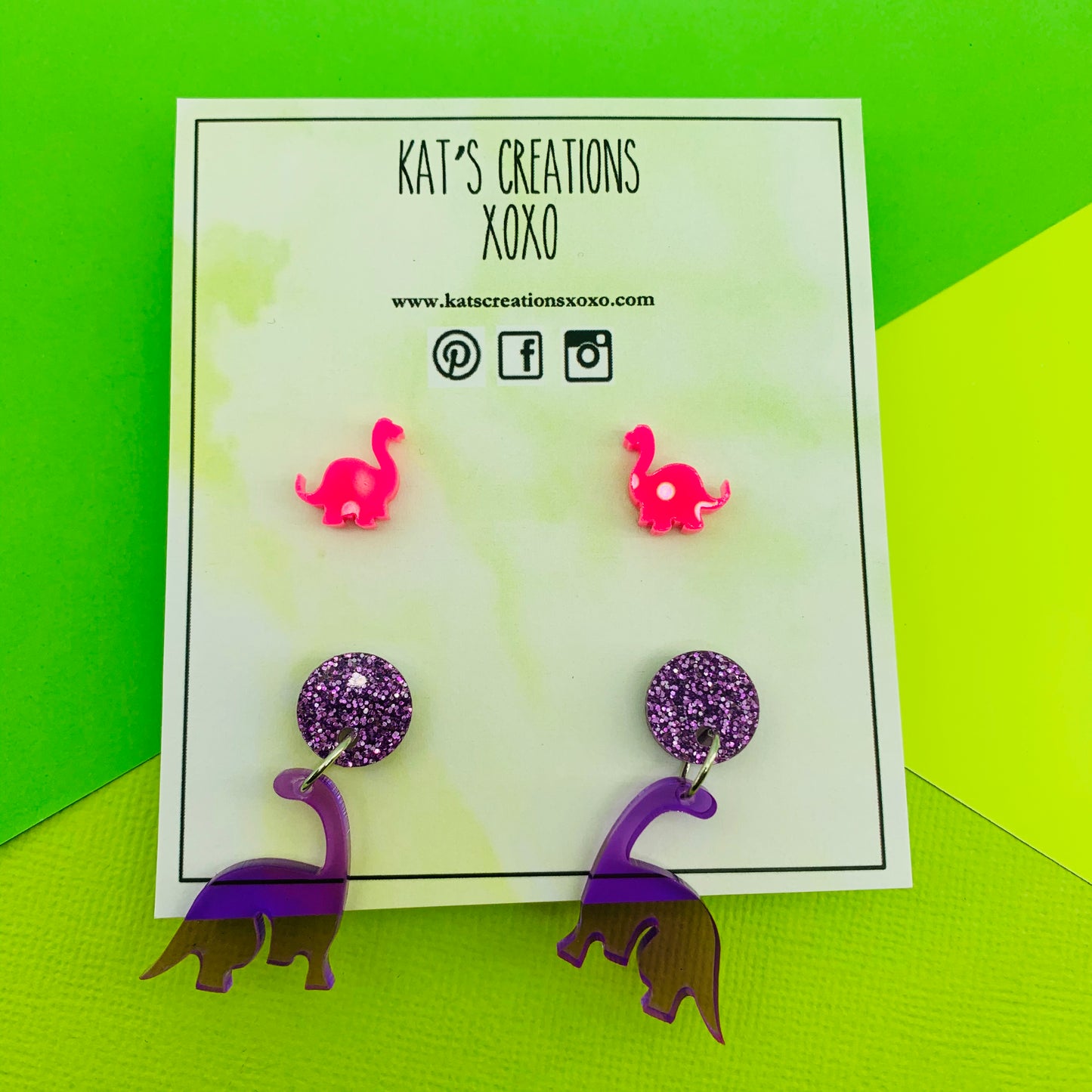 Dino Duo- Stud and dangle set