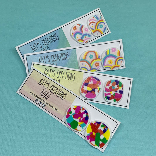 NEW Pattern Pebbles Studs