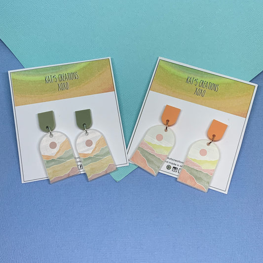 Abstract Sunrise & Sunset Dangles