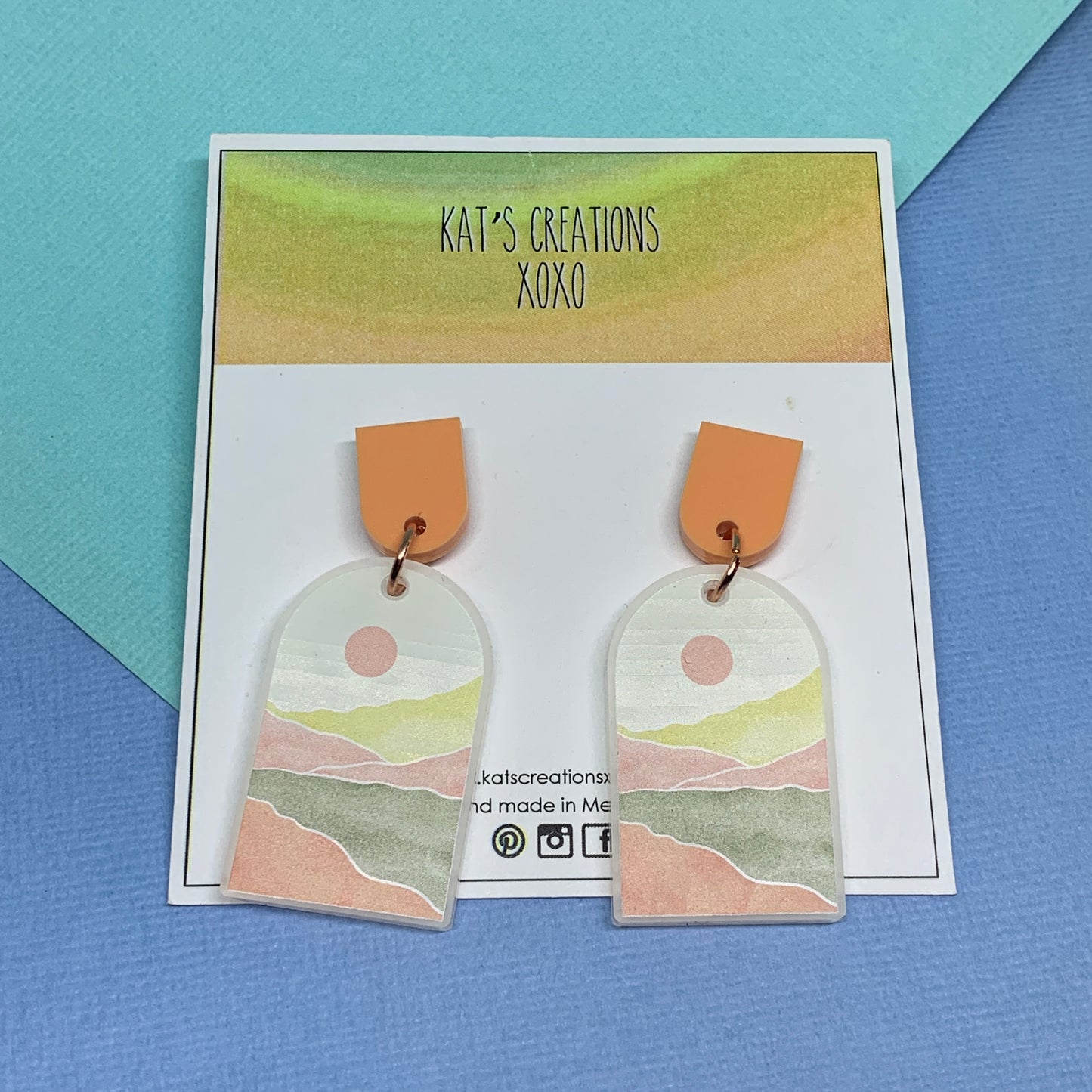 Abstract Sunrise & Sunset Dangles