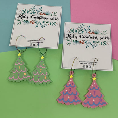 Christmas Tree Hoops
