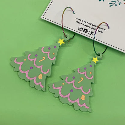 Christmas Tree Hoops