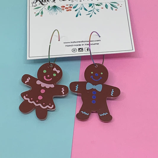 SALE Gingerbread People Hoops