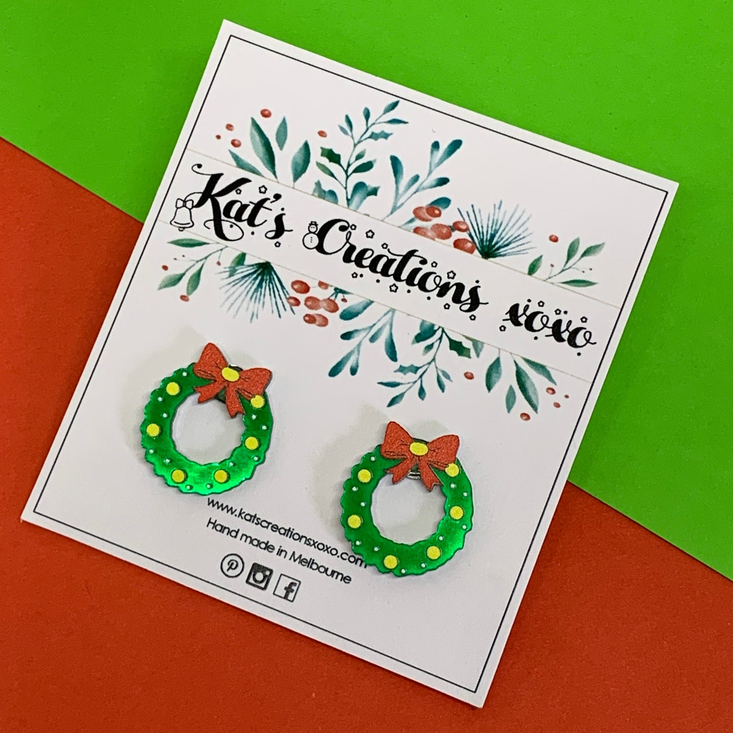 Christmas Studs- wreath