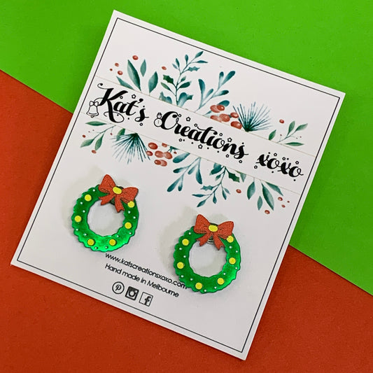 Christmas Studs- wreath