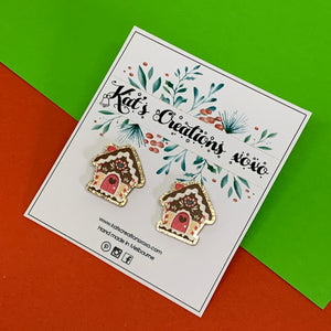 Christmas Studs- Gingerbread House