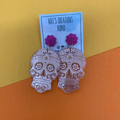 Acrylic Sugar Skull Dangles