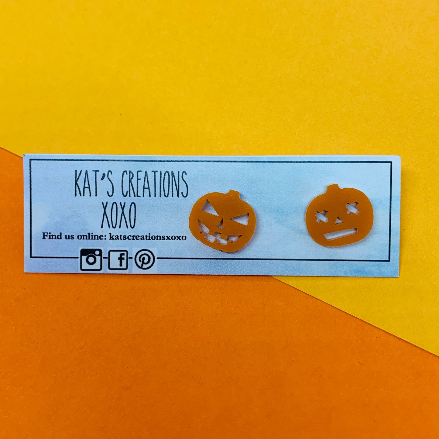 Halloween Jack- o- lantern studs