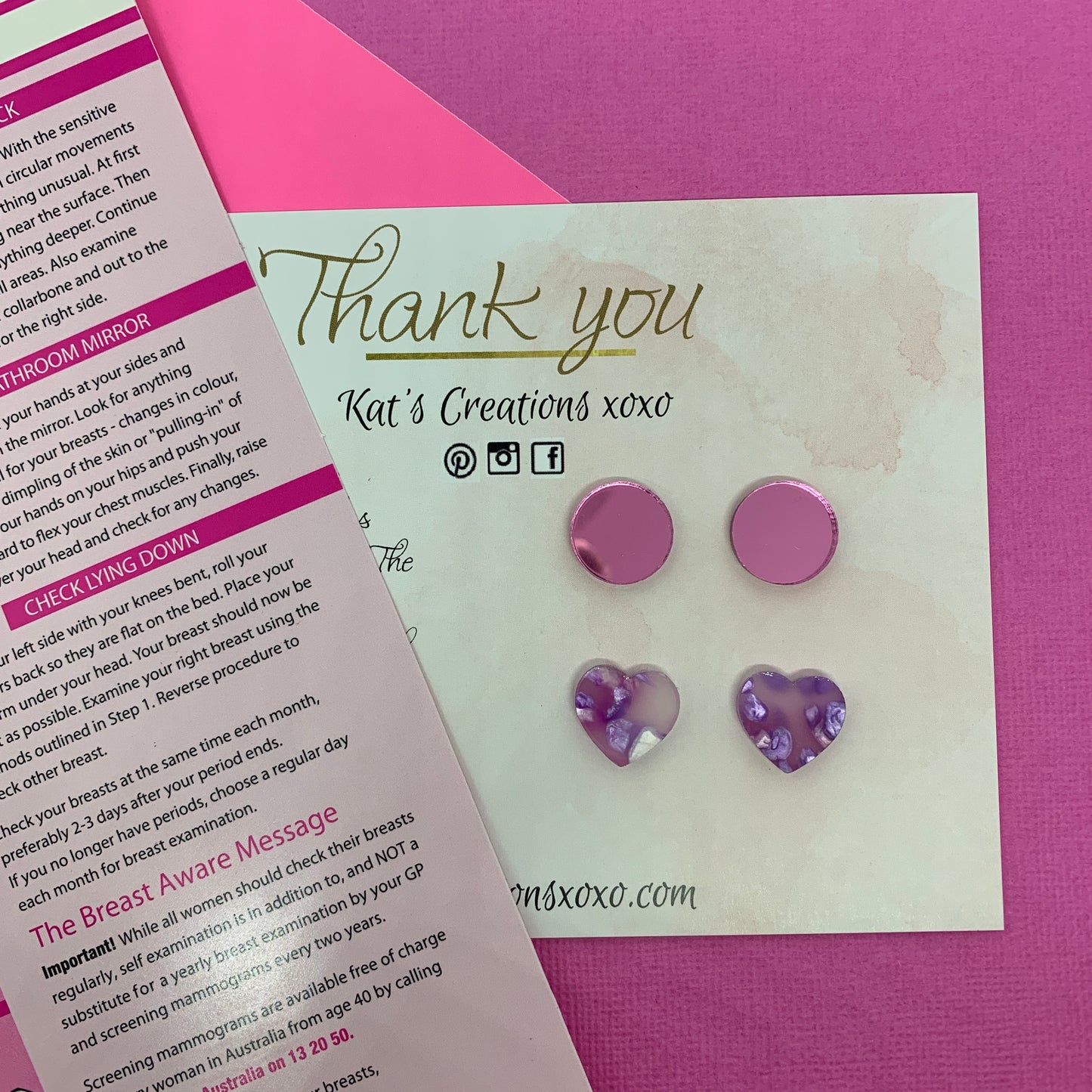 Earrings for a Cause LOVE YOUR BOOBS