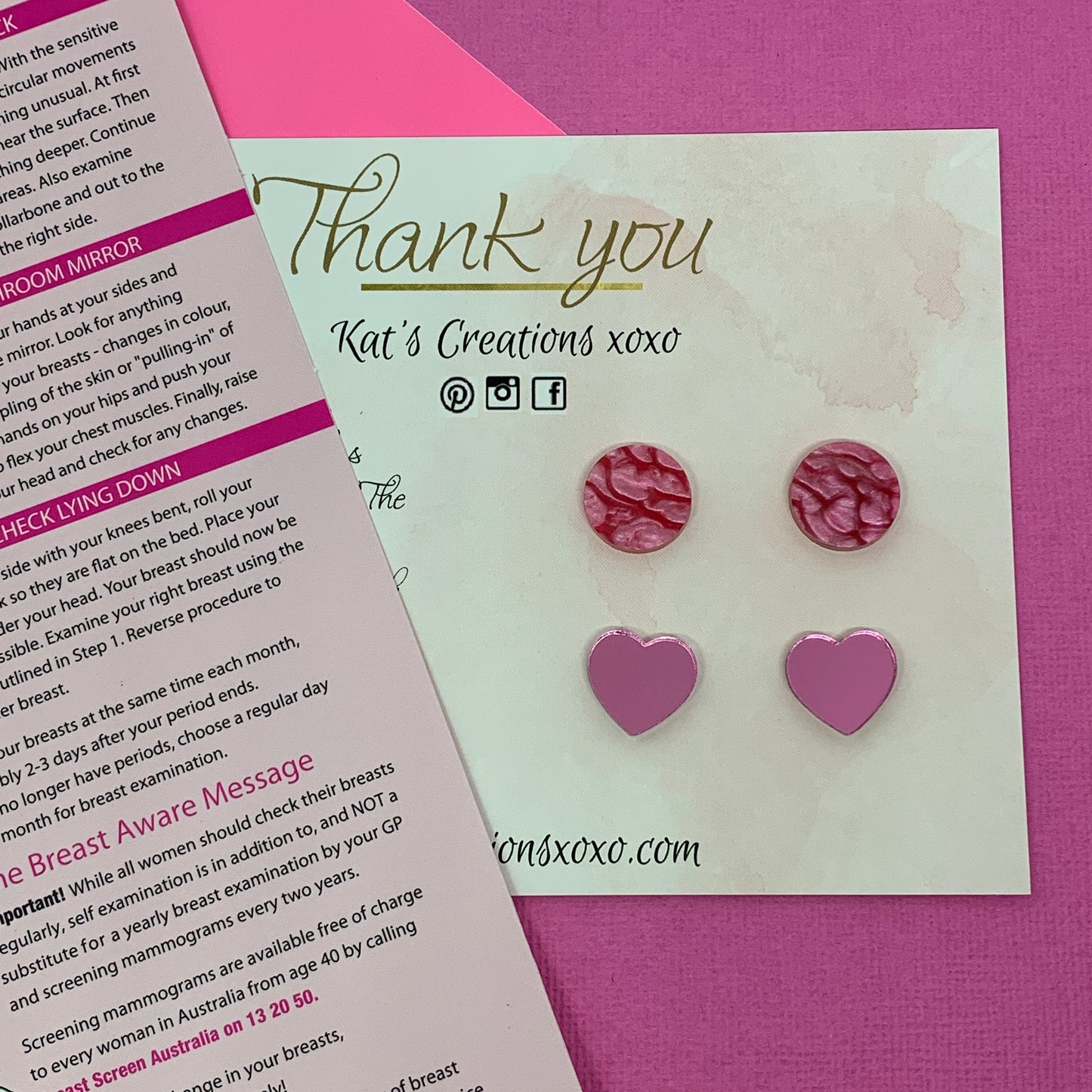 Earrings for a Cause LOVE YOUR BOOBS