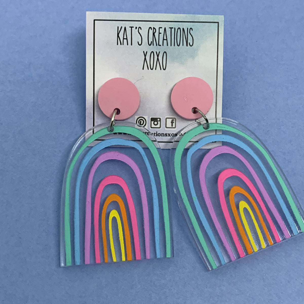 DOT & ARCH dangle and drop Earrings SUBLIMATION Blanks Rainbow