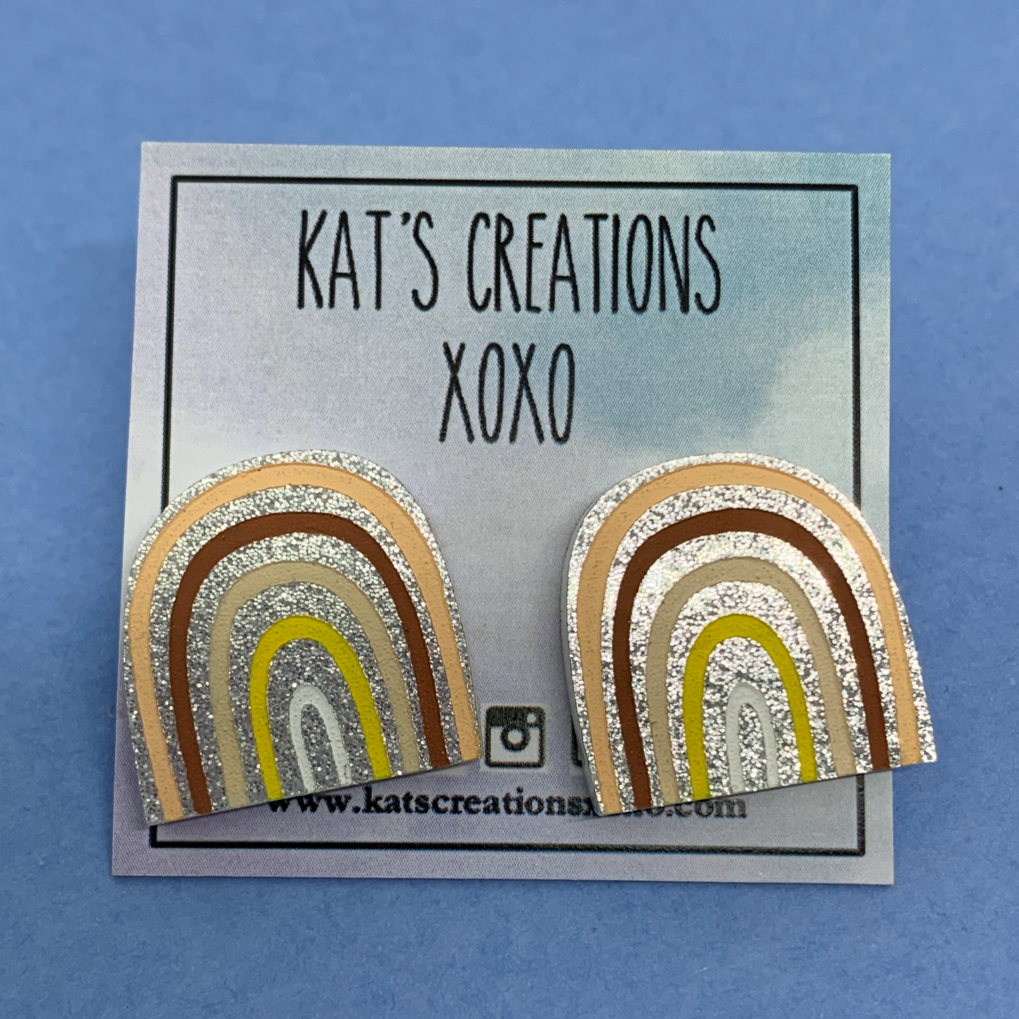 Statement Rainbow Glitter Studs- SALE