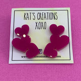 Valentines collection trio of hearts studs